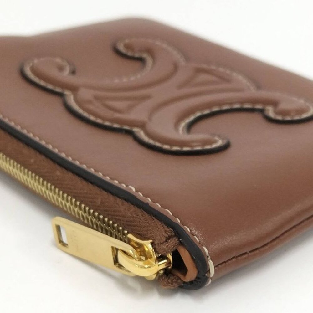 Celine Coin Case Triomphe Leather Brown - Picture 3 of 10